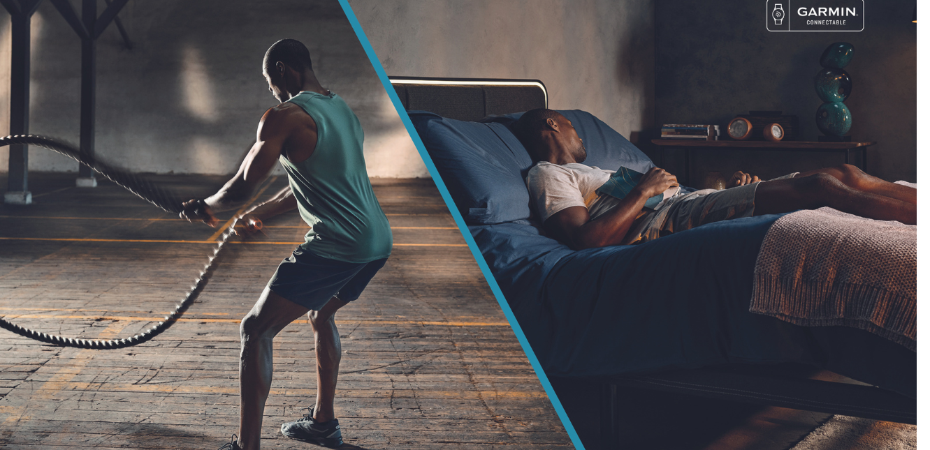 Man doing a HIIT workout then sleeping on an ErgoSportive bed