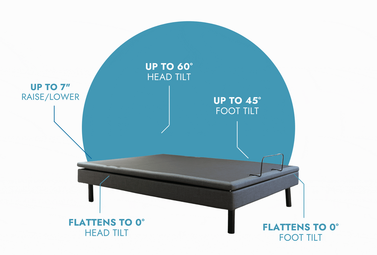 Animated demonstration of Ergomotion Ascend bed high-low adjustment and full-bed tilt