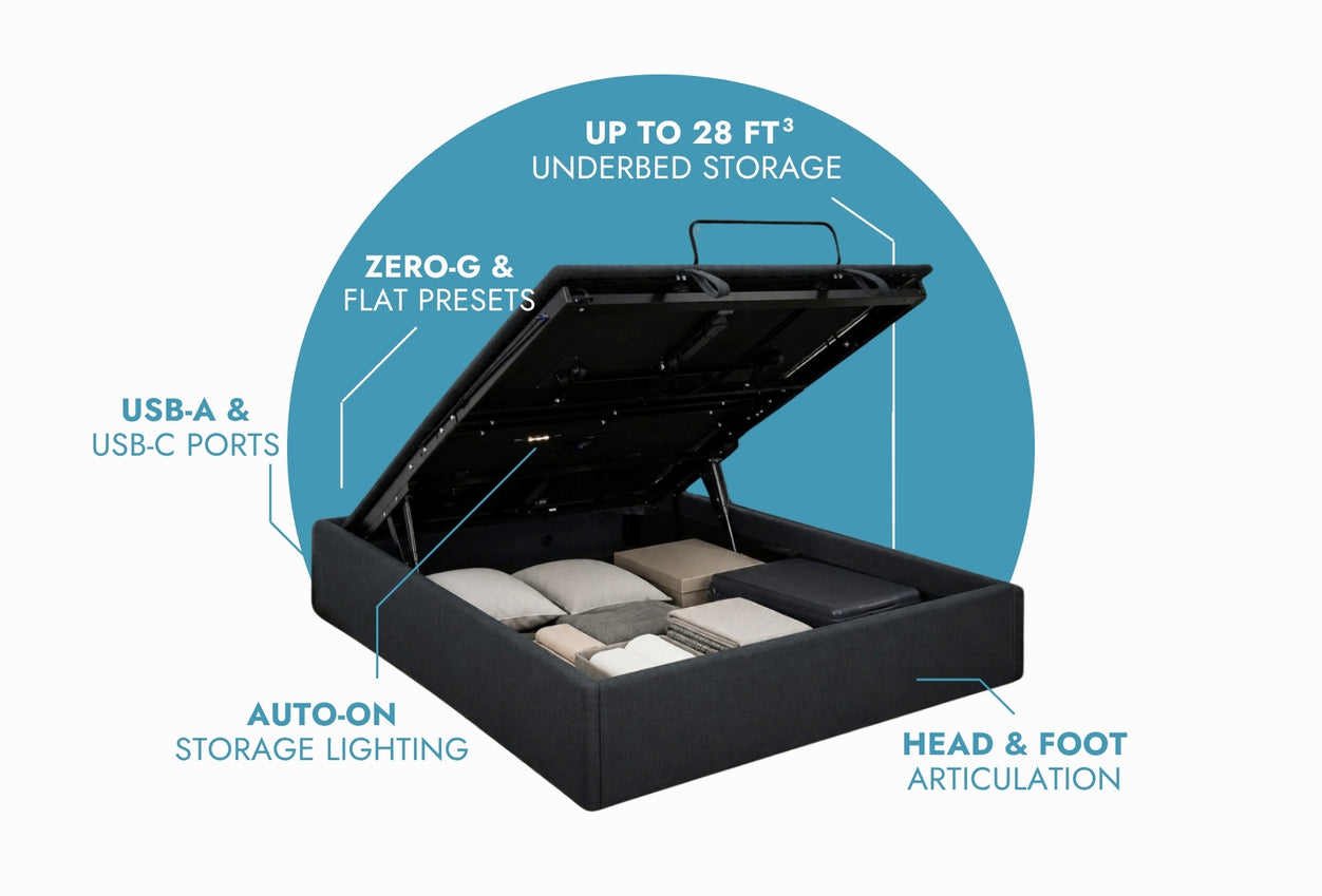 STOW Storage Adjustable Bed