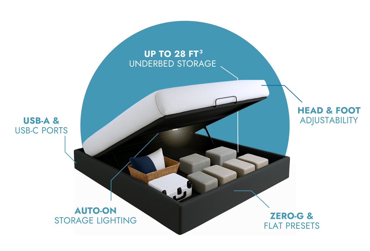 STOW Storage Adjustable Bed
