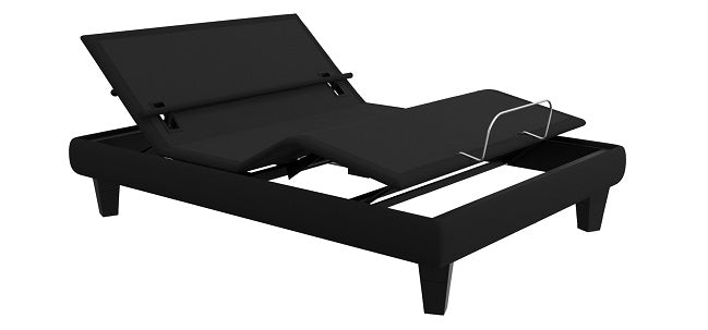 Ergomotion Rio 6.0 adjustable bed with head tilt and lumbar, shown with our adjustable hospital beds